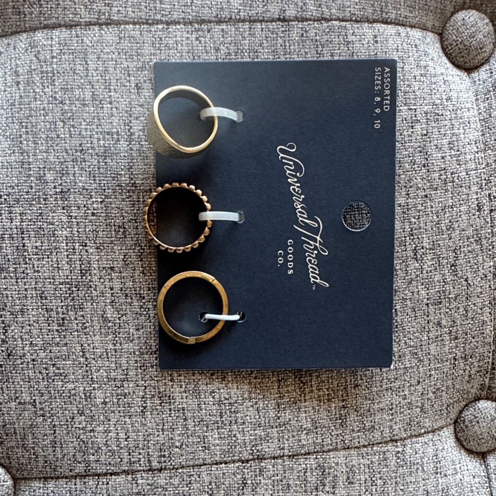 Universal Thread Elegant Gold Ring Trio